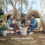 Best Choice Products Wicker Egg Chair, Oversized Indoor Outdoor Lounger for Patio, Backyard, Living Room w/ 4 Cushions, Steel Frame, 440lb Capacity - Ivory - Image 19